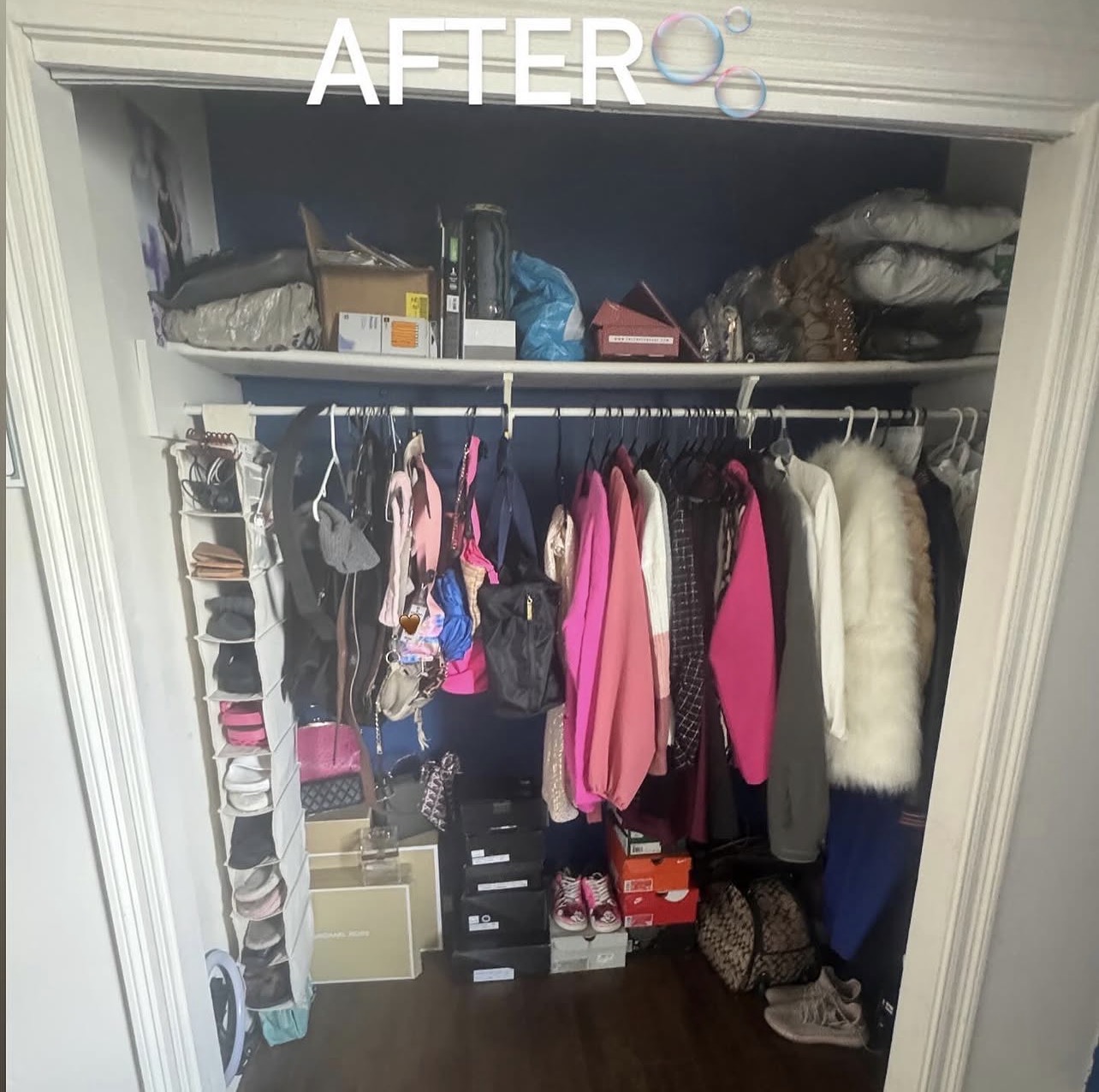 A neatly organized closet
